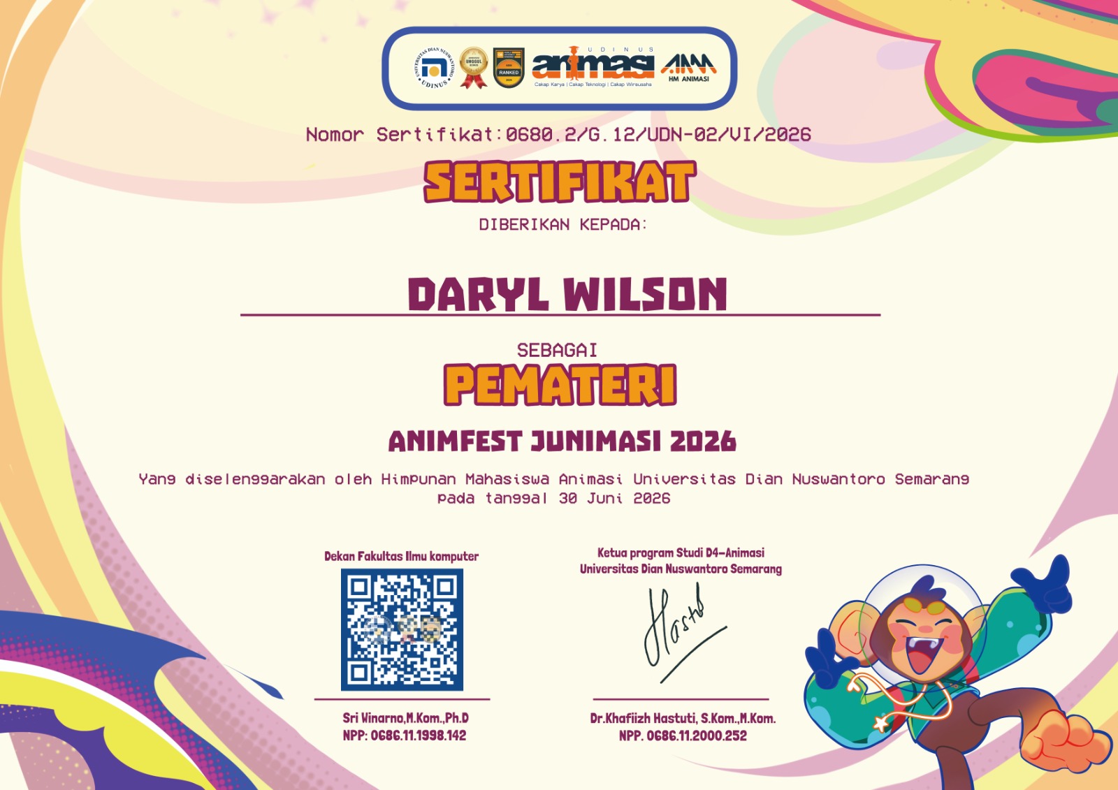 Sertifikat Pemateri